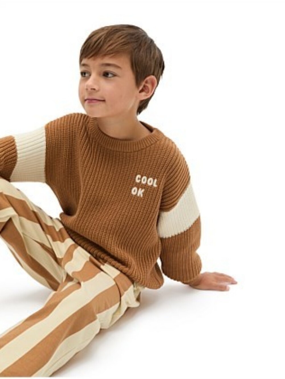 Seed Heritage Kids Brown Knit Sweater Size 3 Cool OK Colorblock Pullover